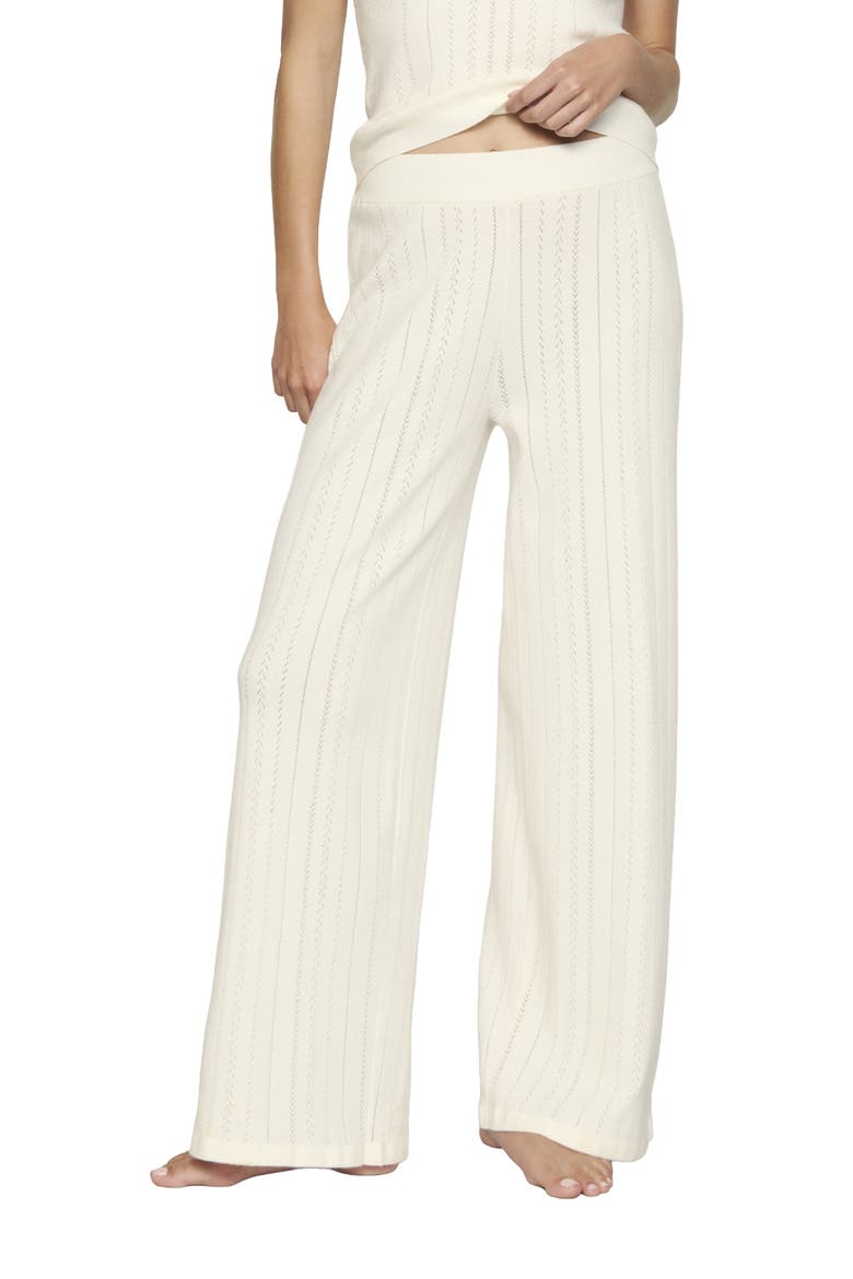 Pointelle Straight Leg Pants, Main, color, IVORY