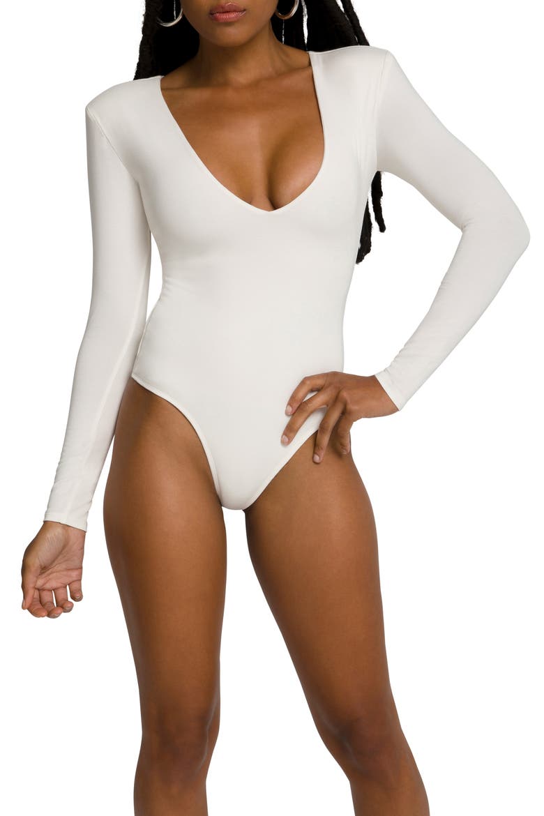 Good Body Power Shoulder Bodysuit, Main, color, IVORY001