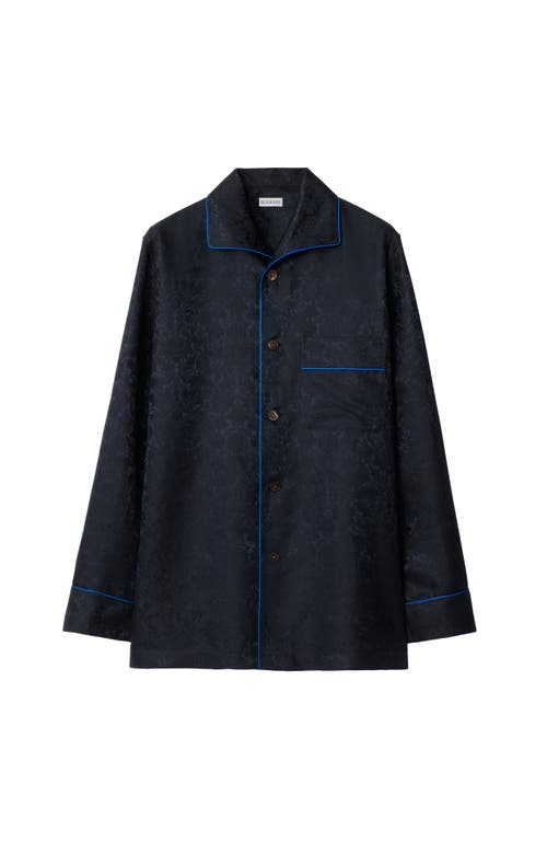 Burberry Sunflower Silk Pyjama Shirt In Blue