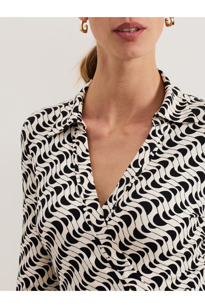 Gina Geo Wrap Dress, Alternate, color, Navy/Ivory