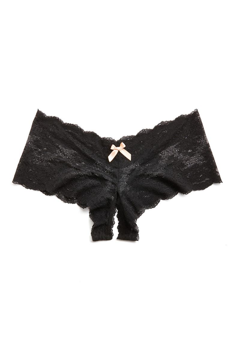 Open Gusset Panties, Main, color, BLACK