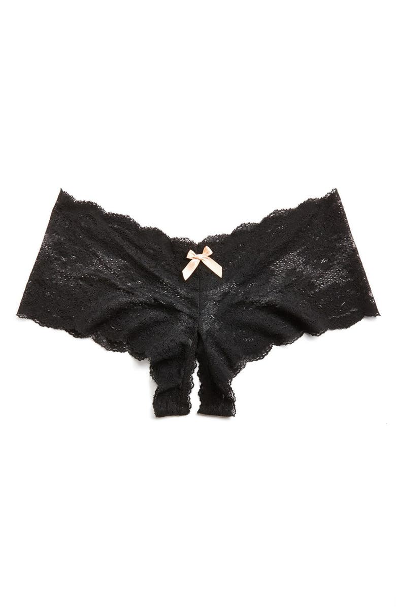 Hanky Panky Open Gusset Panties, Main, color, Black