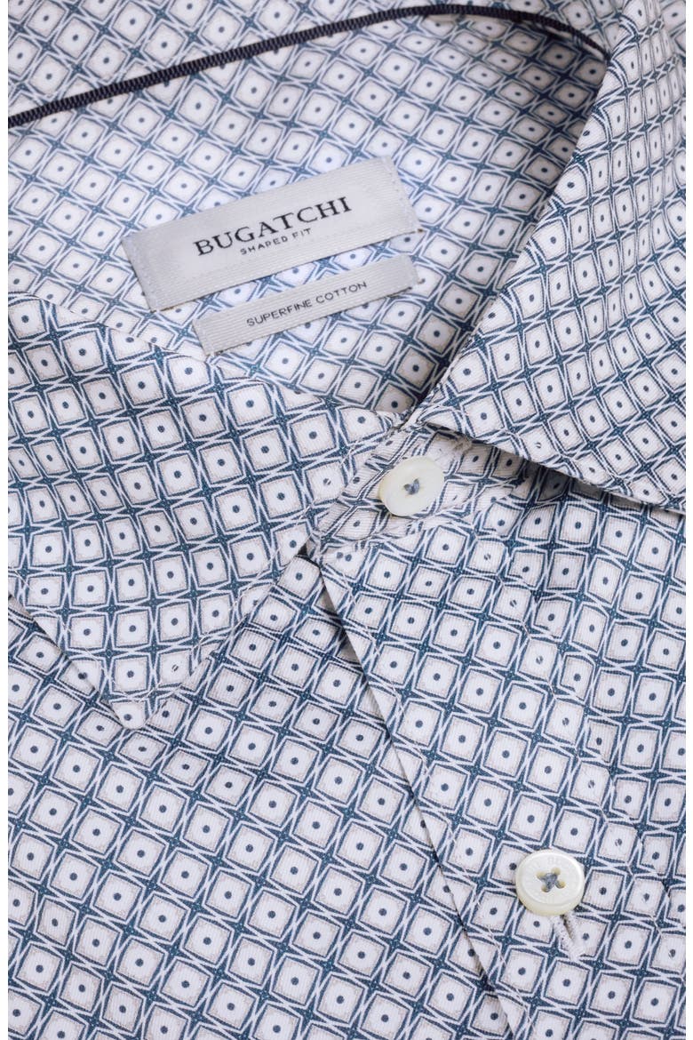 Axel Shaped Fit Geo Print Cotton Button-Up Shirt, Alternate, color, NAVY
