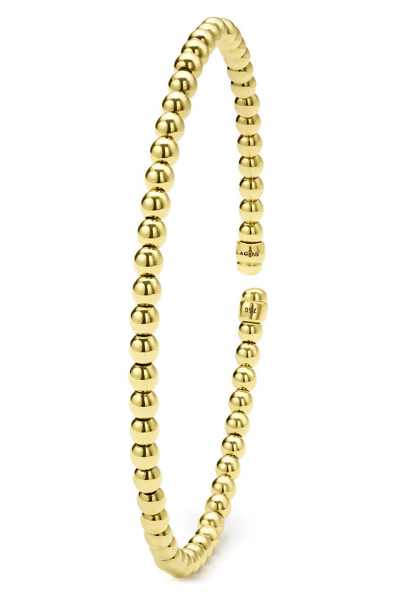 Caviar Gold 18K Gold Cuff Bracelet, Alternate, color, GOLD