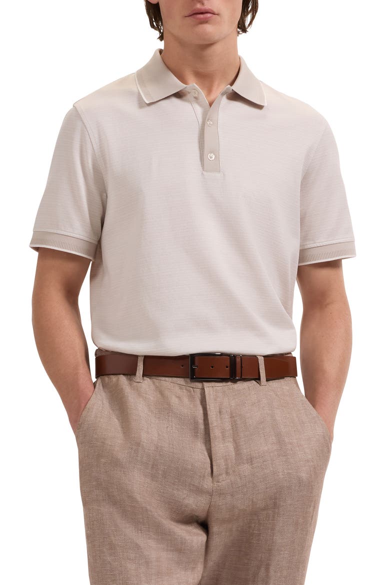 Jacquard Cotton Polo, Main, color, LIMESTONE