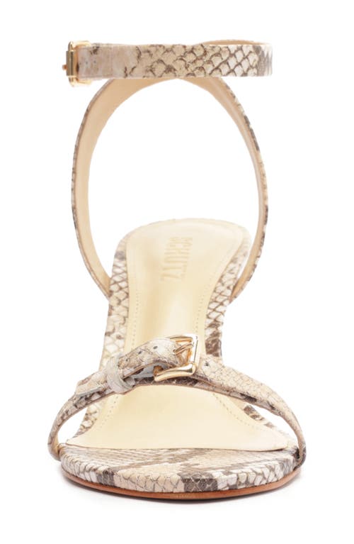 Schutz Aurora Mid Ankle Strap Sandal In Beige Latte
