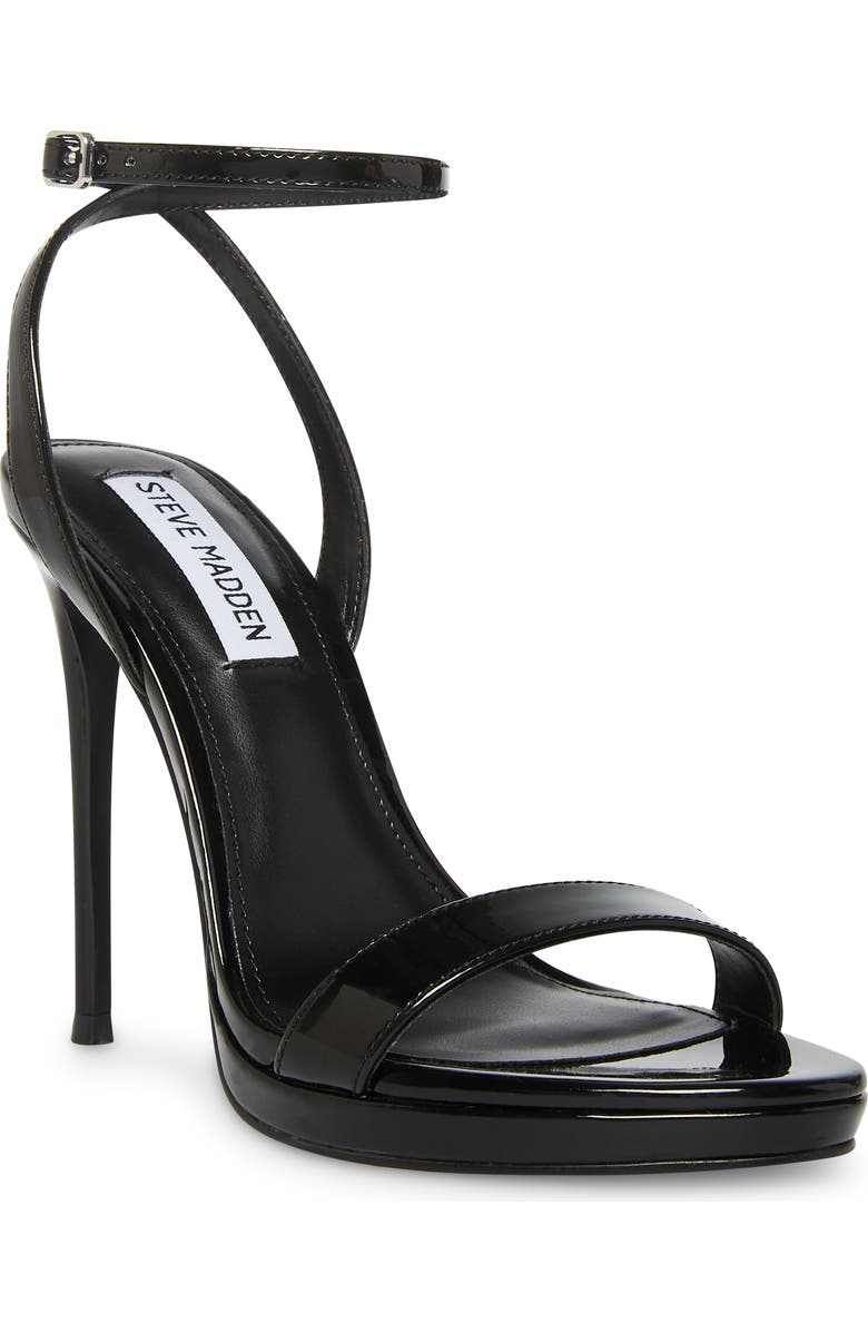 Steve Madden Wafer Ankle Strap Sandal, Main, color, Blk Patent