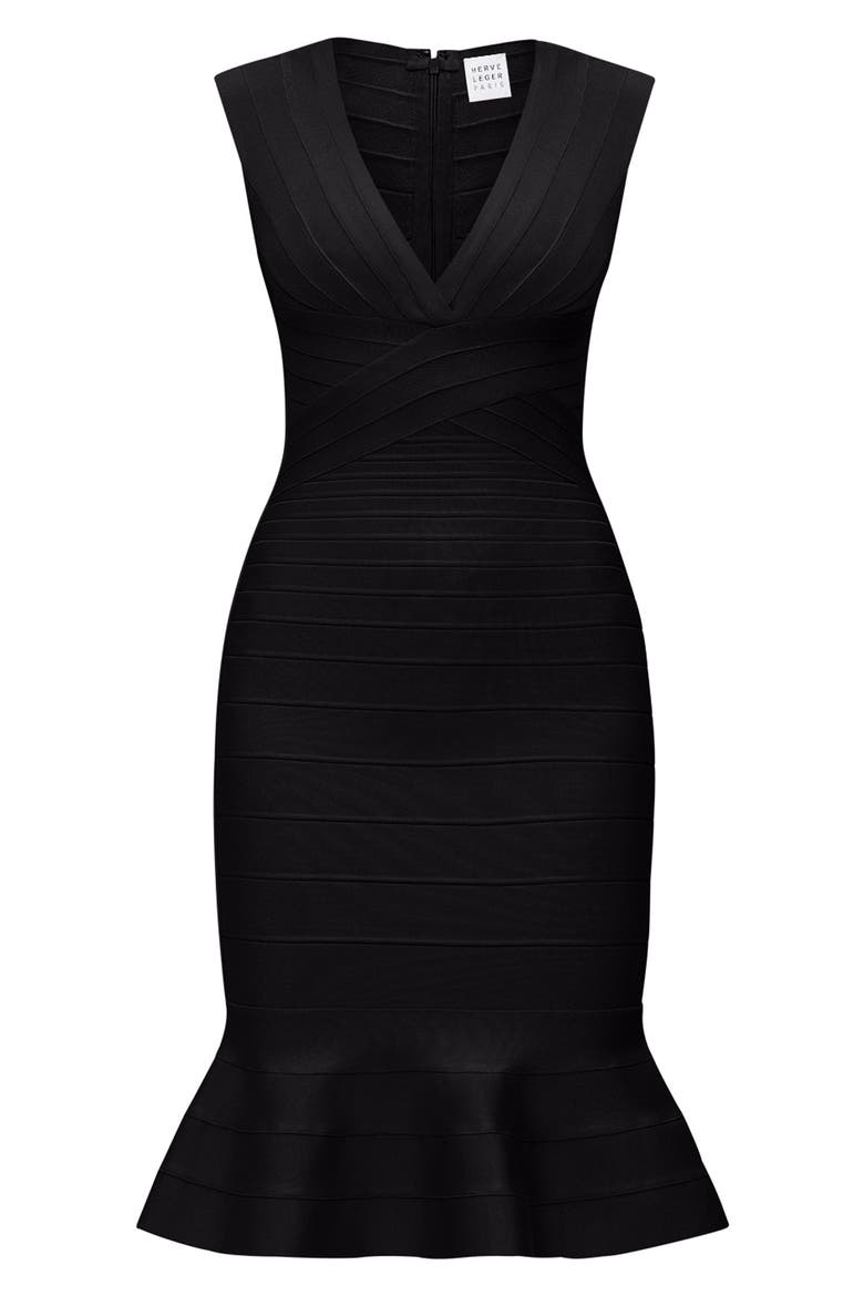 The Sophia Flare Hem Bandage Dress, Alternate, color, BLACK