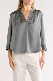 Renee C V-Neck Satin Top
