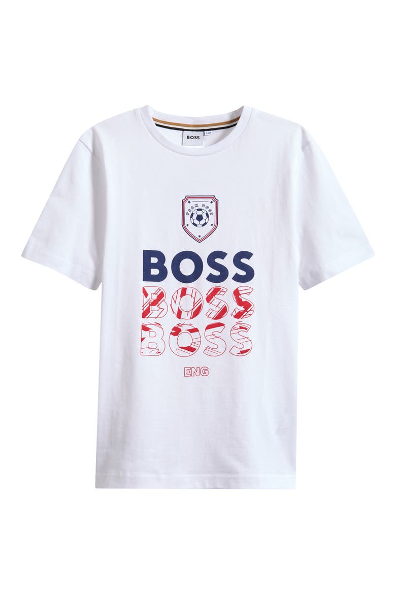 Kids' Short Sleeve Logo Graphic T-Shirt, Main, color, WHITE