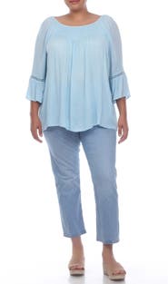 BOHO ME Smocked Bell Sleeve Blouse