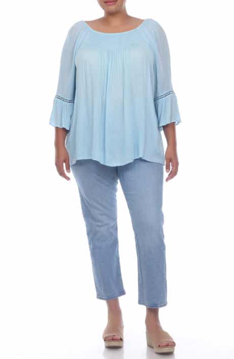 BOHO ME Smocked Bell Sleeve Blouse