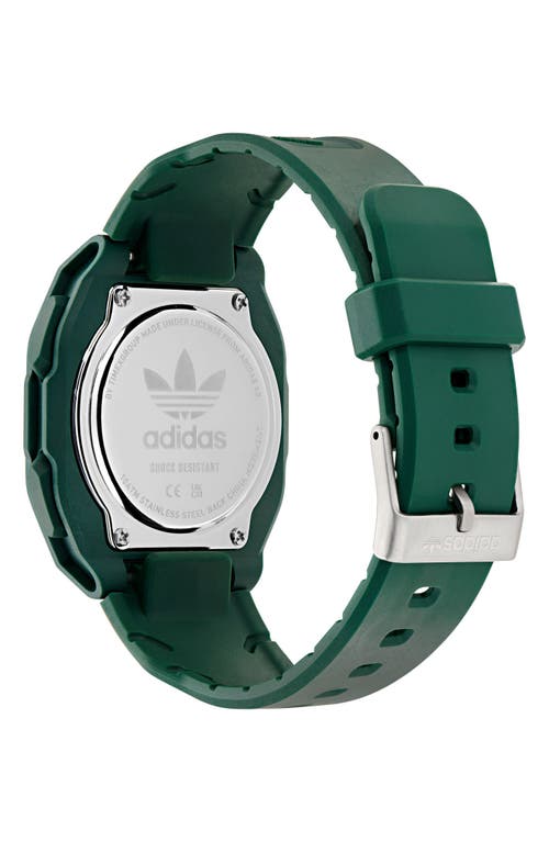 Adidas Originals Adidas City Tech 4 Silicone Strap Watch, 42mm In Green