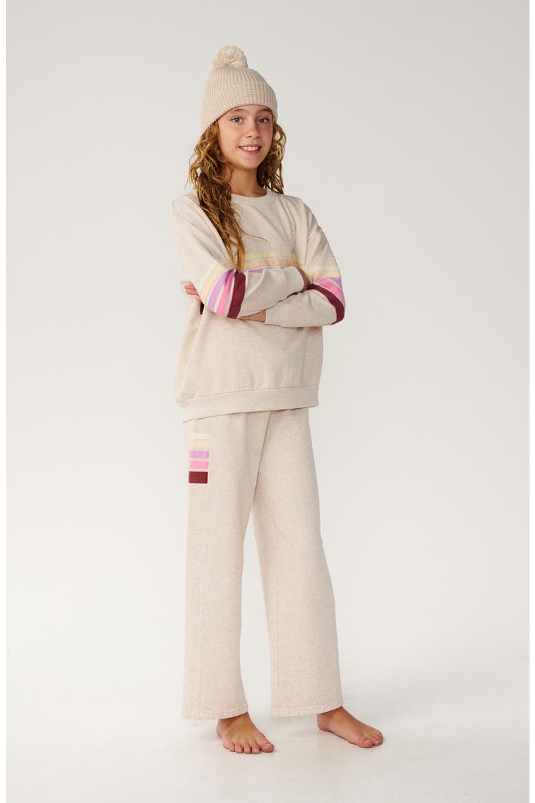 Kids' Surf Revival Stripe Cotton Blend Fleece Sweatshirt, Alternate, color, OATMEAL MARLE