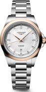 Longines Conquest 18K Rose Gold Bezel, Mother-of-Pearl & Diamond Automatic Bracelet Watch, 30mm