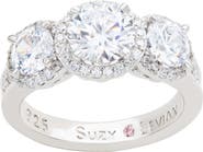 SUZY LEVIAN Sterling Silver Three Stone CZ Ring