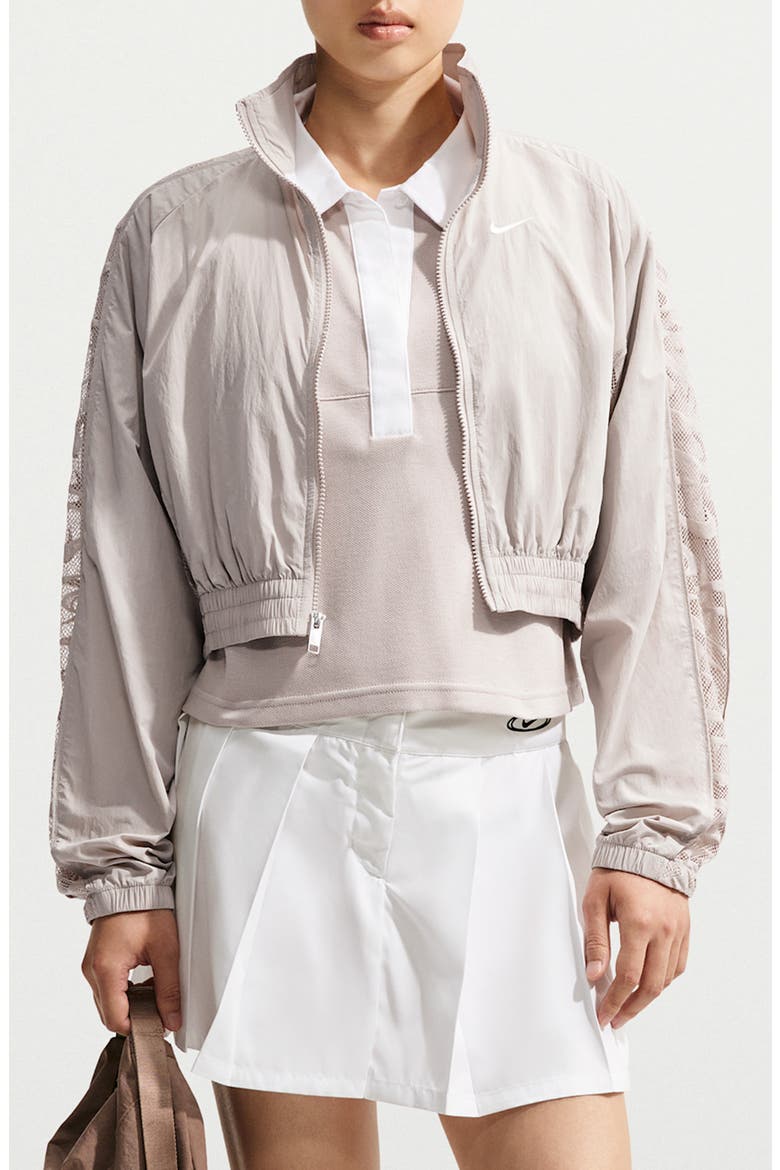 Sportswear Cropped Track Jacket, Main, color, CREAM II/ CREAM II/ WHITE