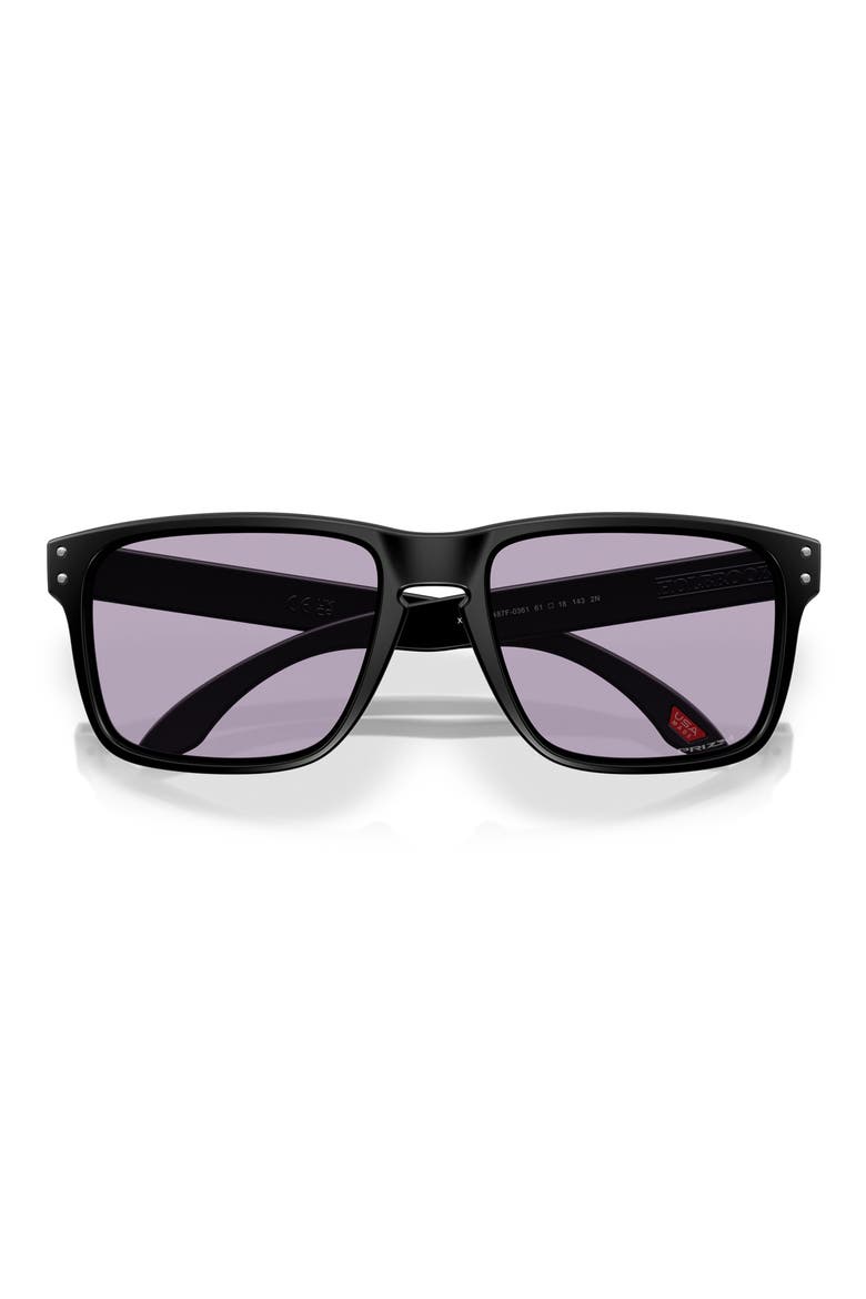 61mm Prizm™ Polarized Rectangular Sunglasses, Alternate, color, MATTE BLACK