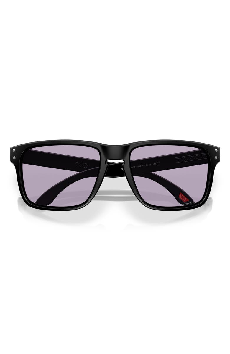 Oakley 61mm Prizm<sup>™</sup> Polarized Rectangular Sunglasses, Alternate, color, Matte Black