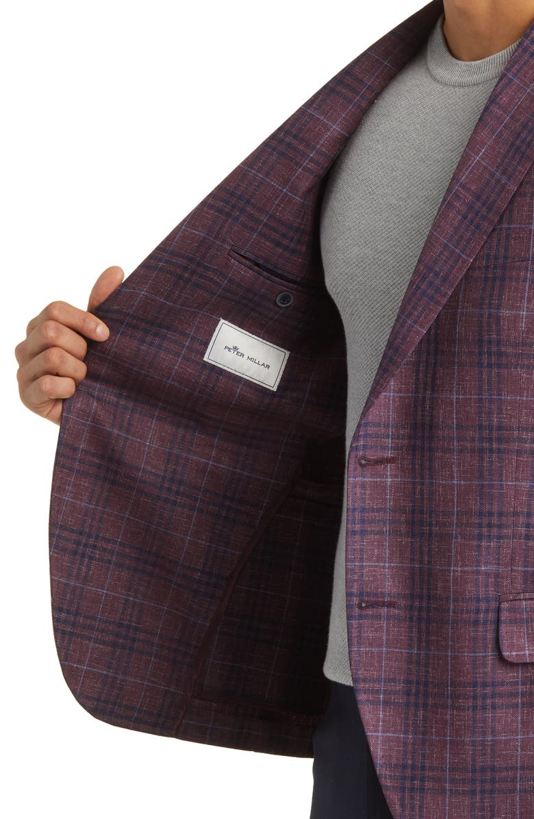 Peter Millar Tailored Fit Plaid Wool Sport Coat, Alternate, color, 