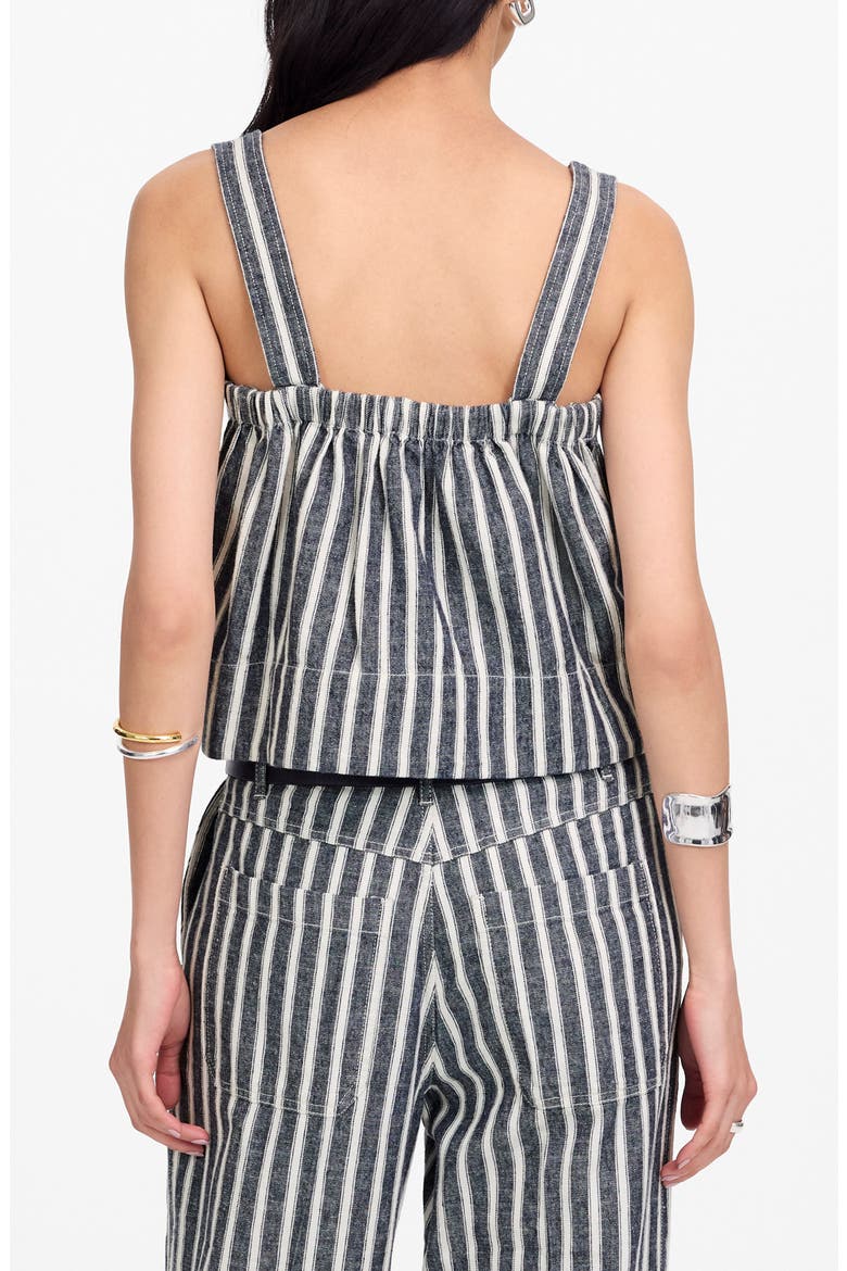Stripe Square Neck Linen & Cotton Tank, Alternate, color, NAVY WHITE STRIPE