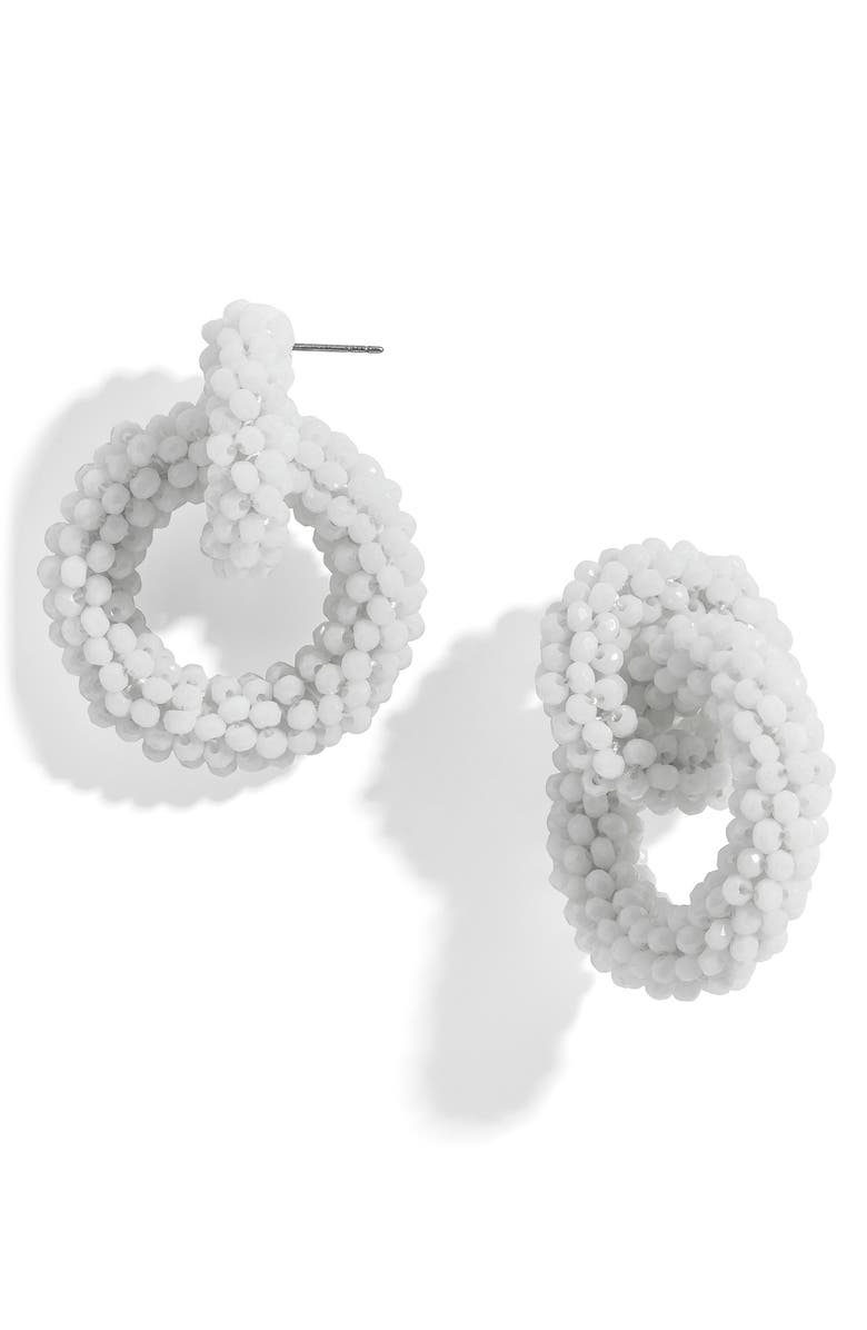 BaubleBar Farida Beaded Hoop Earrings, Main, color, 