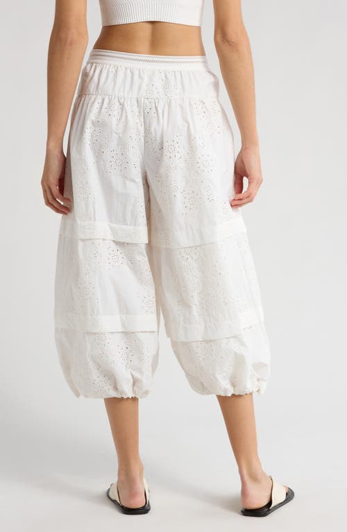 Shop Free People Fp Movement Gonna Love Me Eyelet Crop Joggers In White