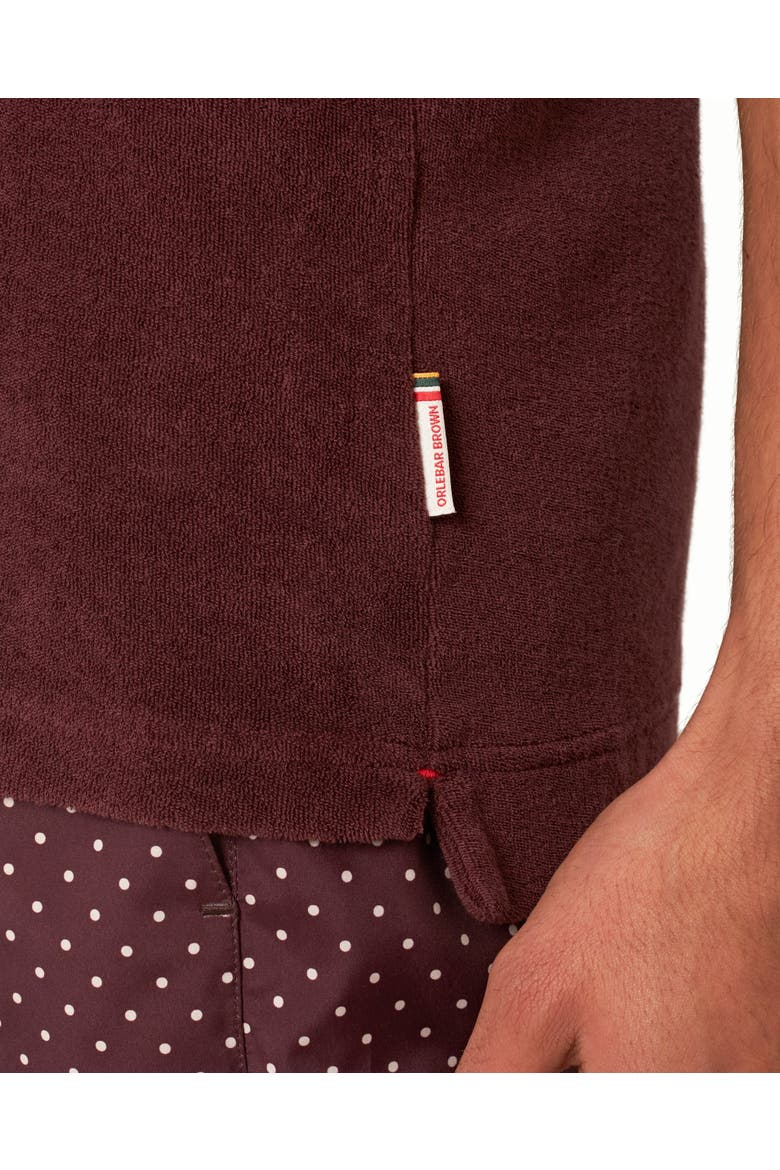 Terry Towelling Tailored Fit Towelling Polo Shirt, Alternate, color, DAMSON