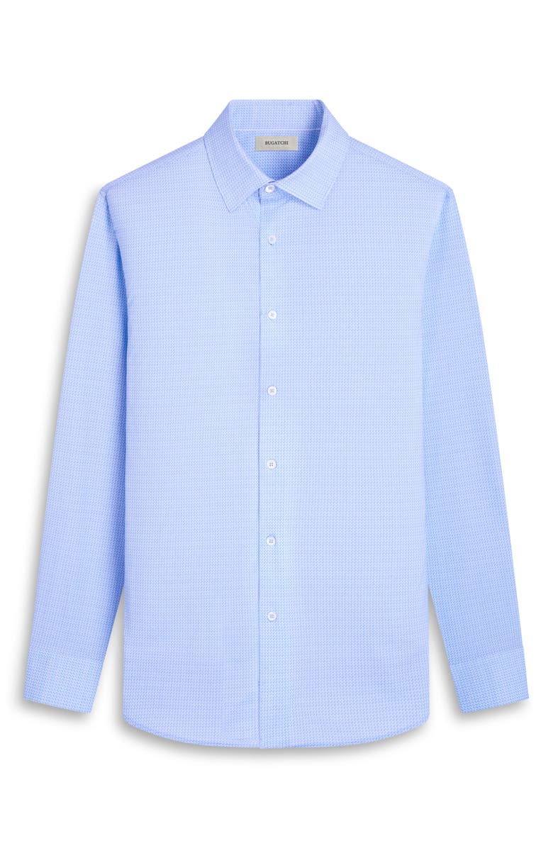 Bugatchi James OoohCotton<sup>®</sup> Mini Check Print Button-Up Shirt, Alternate, color, Ice