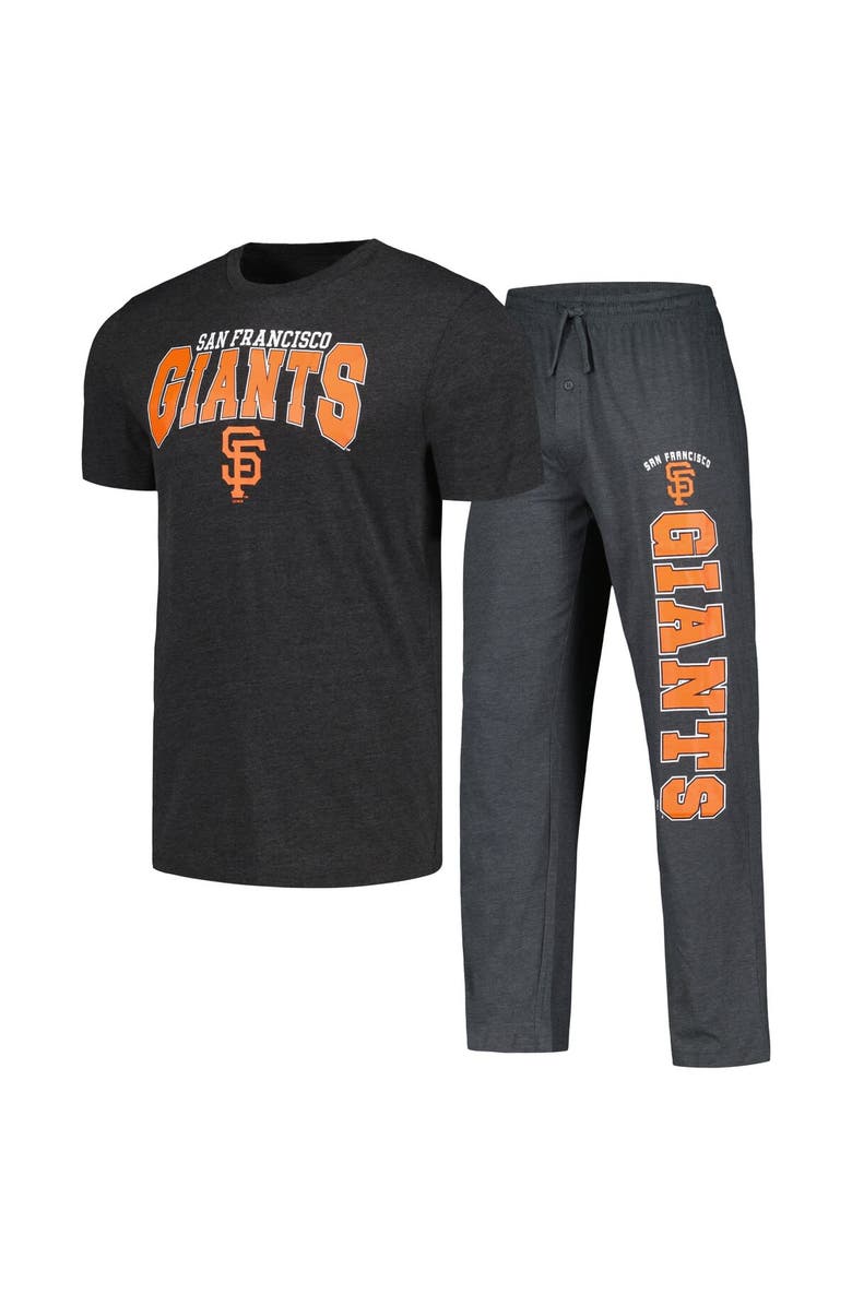 CONCEPTS SPORT Men's Concepts Sport Charcoal/Black San Francisco Giants Meter T-Shirt & Pants Sleep Set, Alternate, color, 