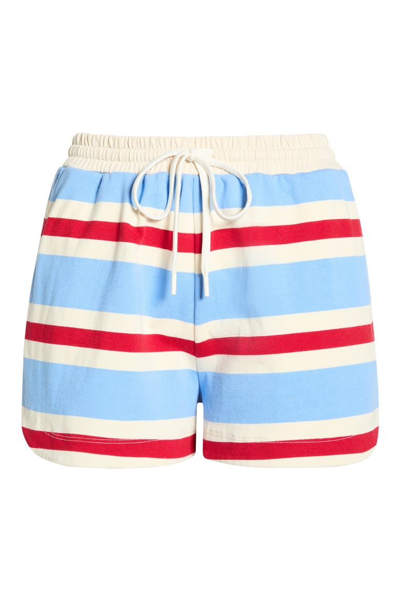Striped Jersey Shorts, Alternate, color, BLUEREDWHITE