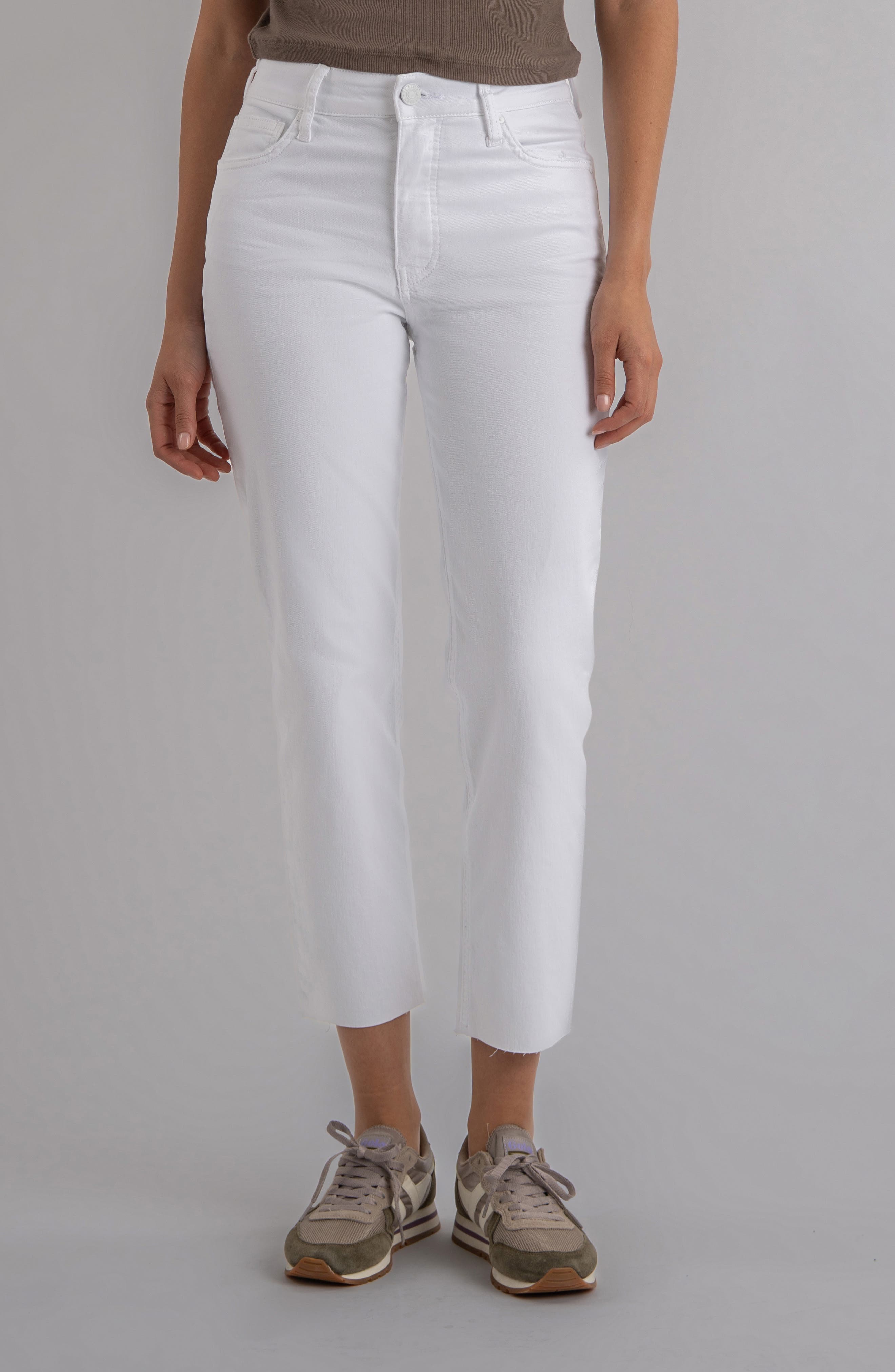 Rachael ぺージ Rachael Fab Ab High Waist Raw Hem Crop Mom Jeans (Women) | Nordstrom
