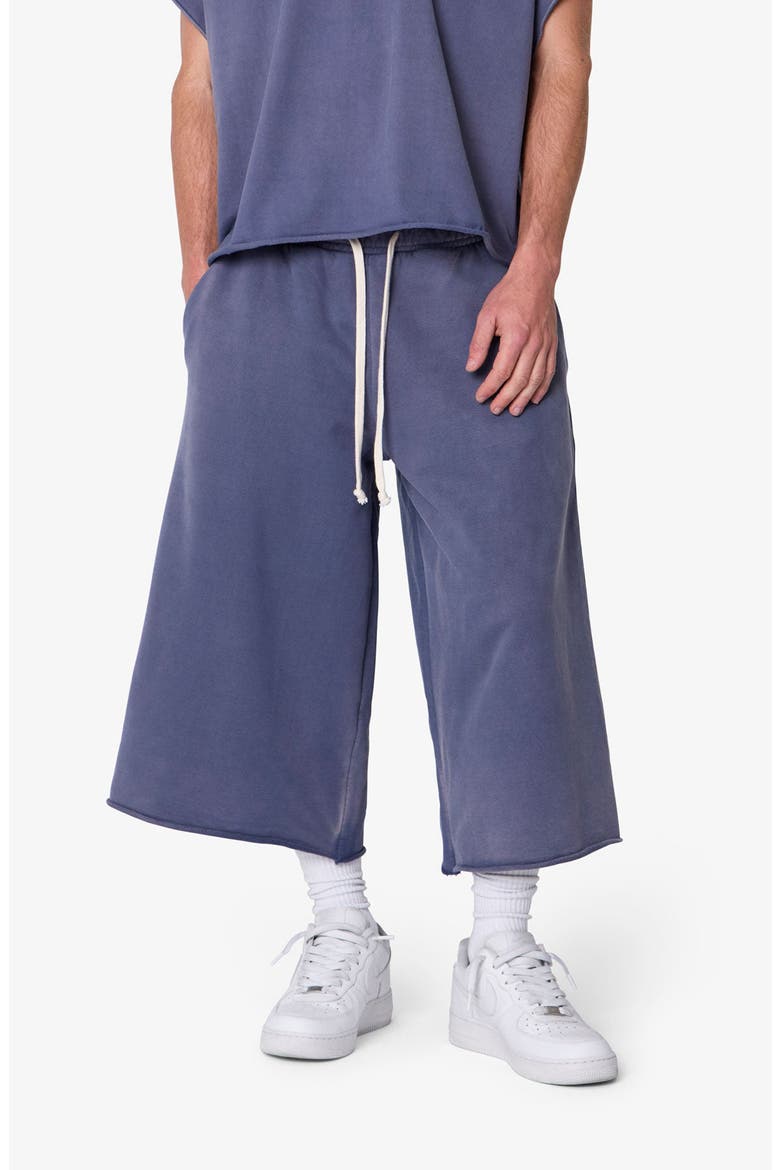 Extra Long Sweat Shorts, Alternate, color, WASHED NAVY