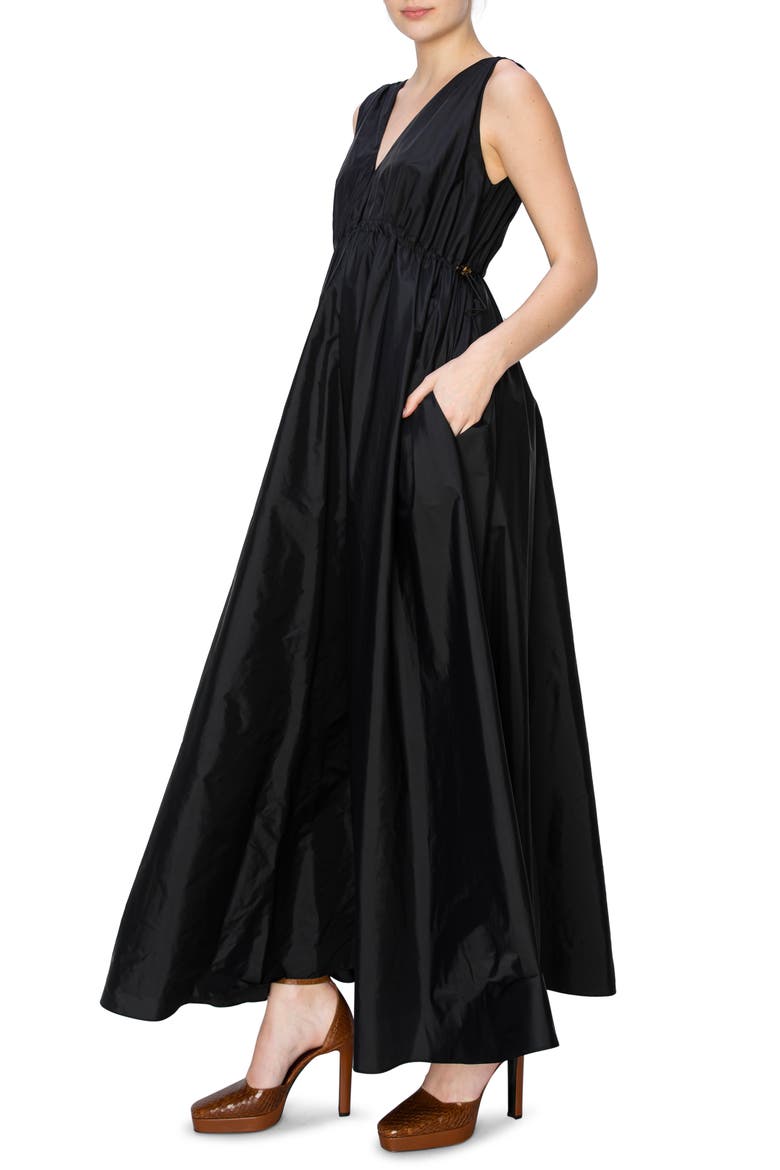 Ruched Maxi Dress, Alternate, color, BLACK