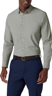 Mizzen+Main Leeward Microcheck Trim Fit Button-Up Shirt