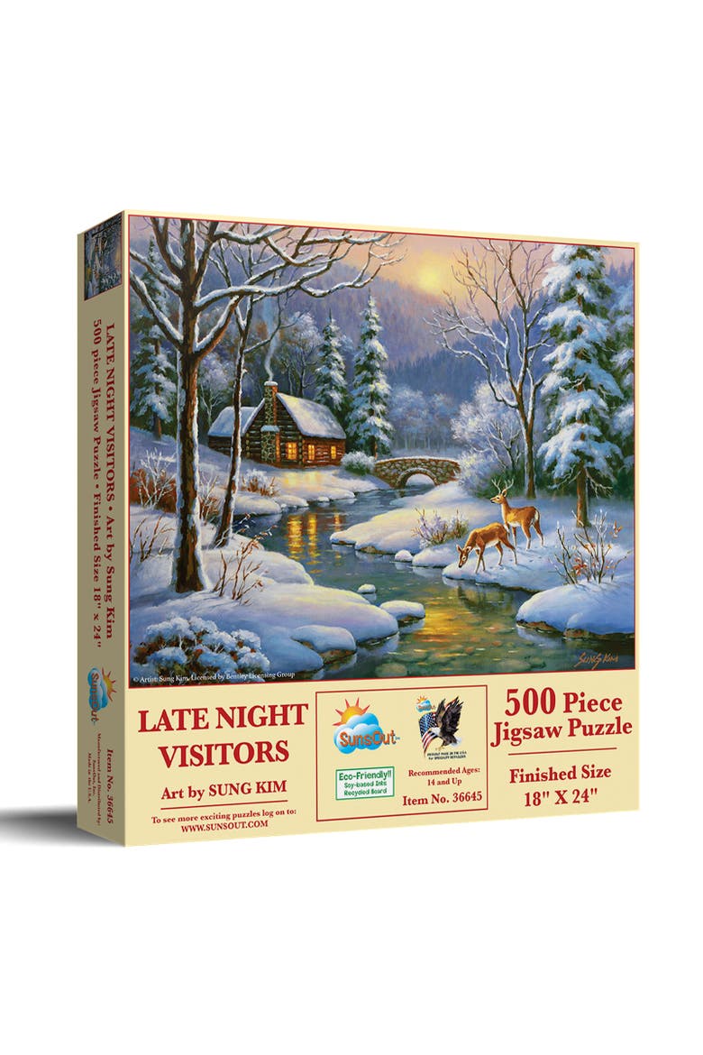 Late Night Visitors 500 piece Jigsaw Puzzle for Adults, Main, color, Multicolor