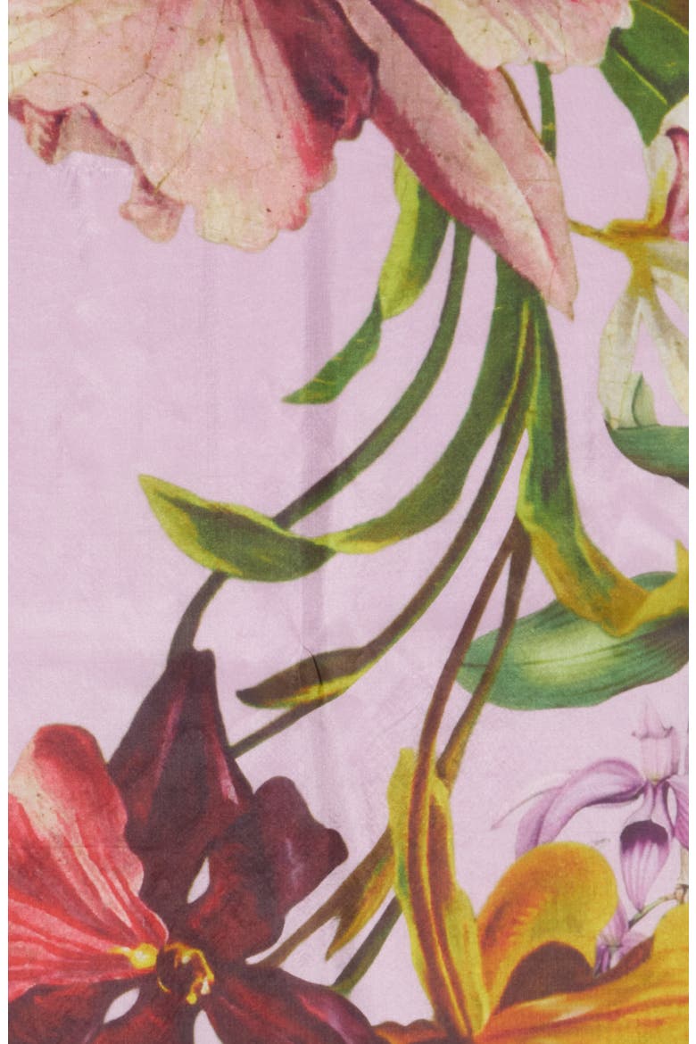 Floral Large Silk Scarf, Alternate, color, PURPLE