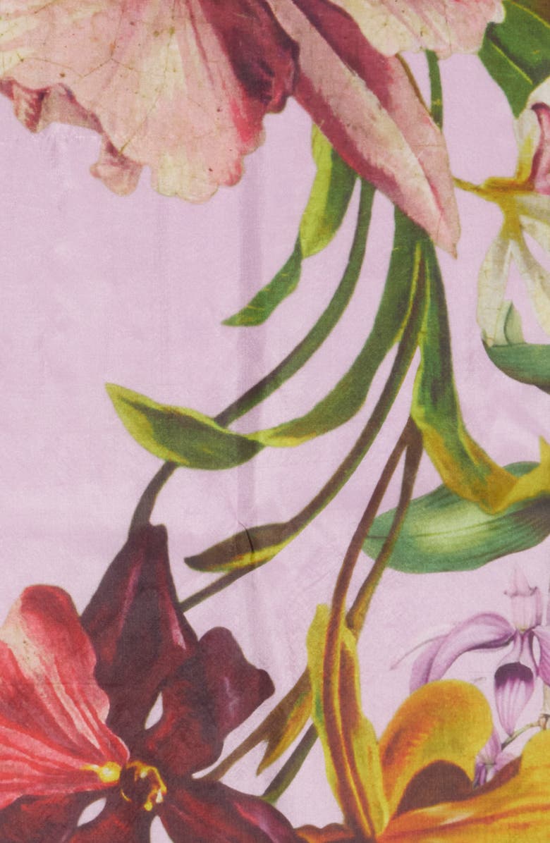 Ted Baker London Floral Large Silk Scarf, Alternate, color, Purple