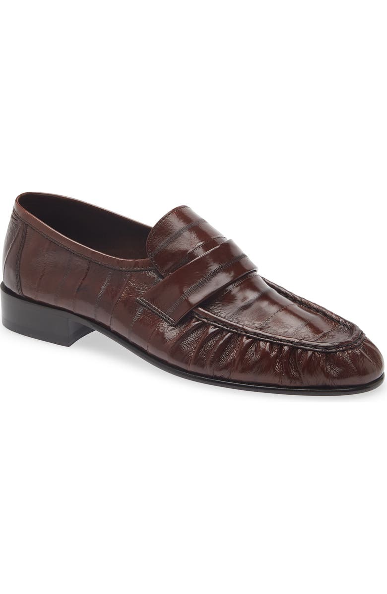 The Row Soft Eelskin Loafer, Main, color, Light Brown