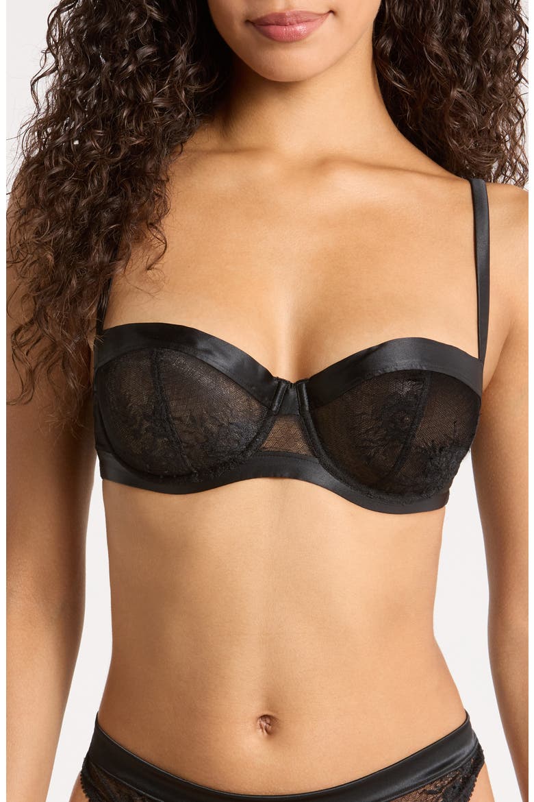 Louise Sheer Demi Bra, Main, color, BLACK