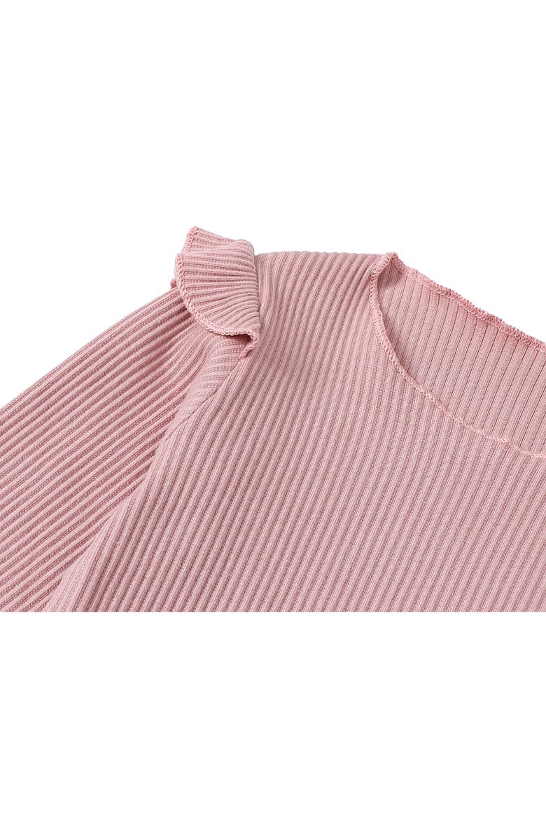 Ashmi & Co. Ashimi Rib Long Sleeve Top & Pants Set, Alternate, color, Caramel