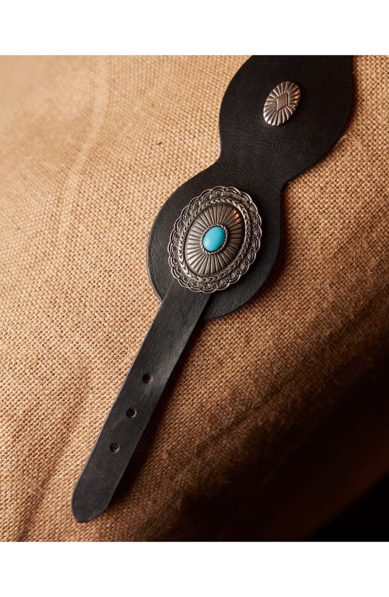 Fortela Tatum Leather Belt with Conchos, Alternate, color, Black