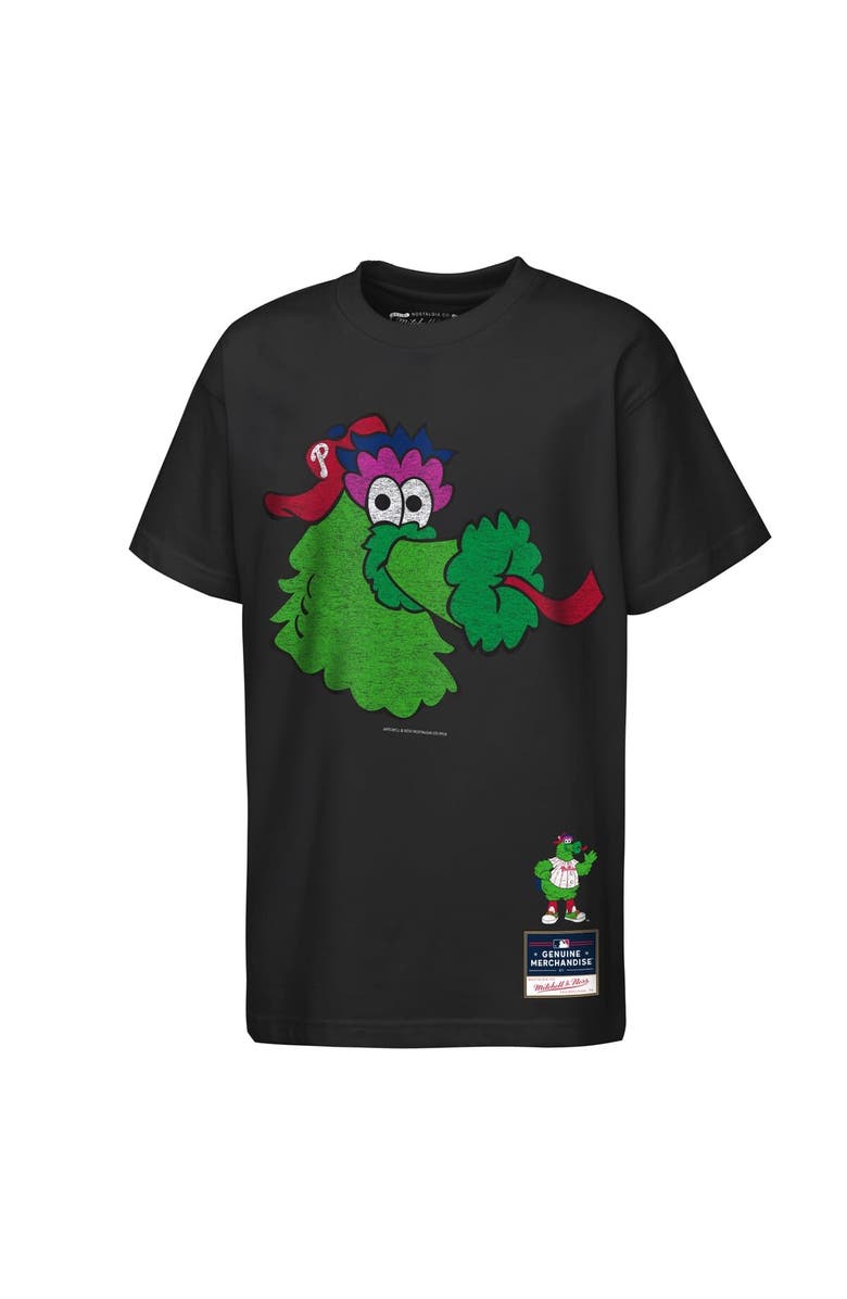 Mitchell & Ness Youth Mitchell & Ness  Black Philadelphia Phillies Big Face Mascot T-Shirt, Main, color, Black