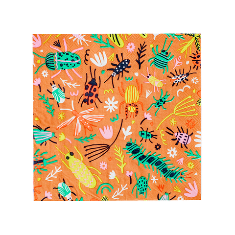 Backyard Bugs Print Large Napkins