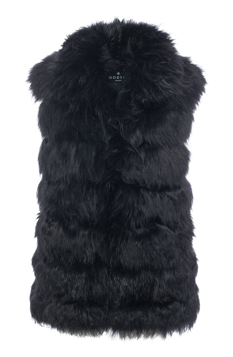 GORSKI Genuine Shearling Vest, Alternate, color, Black