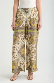 LOVE THE LABEL Jocelyn Scarf Print Wide Leg Pants