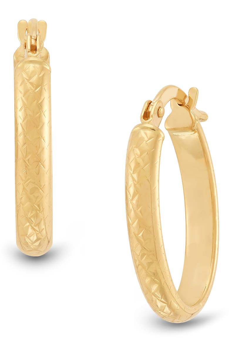 Frankie & Zoe Textured Hoop Earrings Set, Alternate, color, Yellow Gold