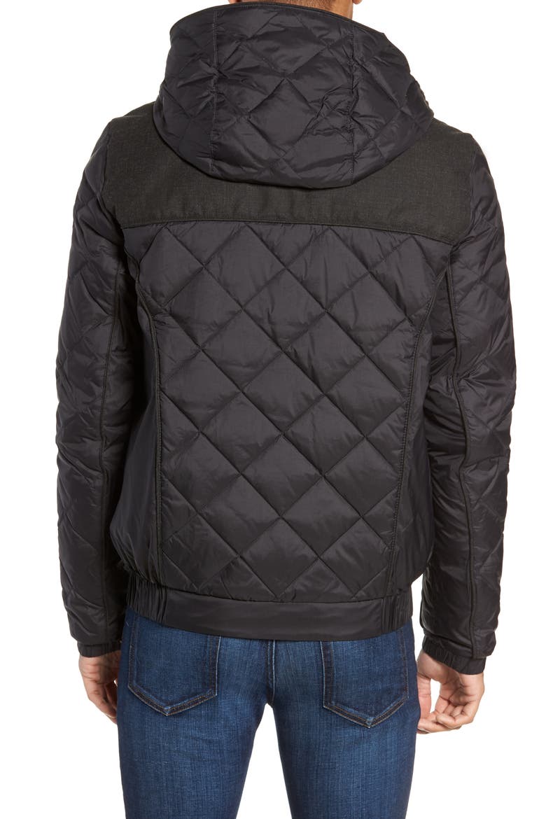 Packable Quilted Down Jacket, Alternate, color, BLACK