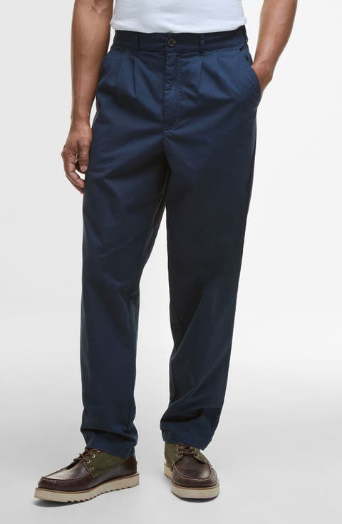 Cole Relaxed Fit Pleated Cotton Poplin Chinos