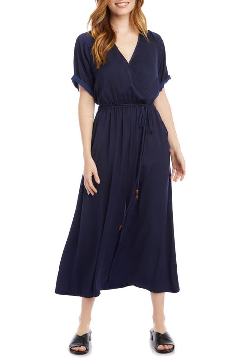 Cuffed Sleeve Midi Dress